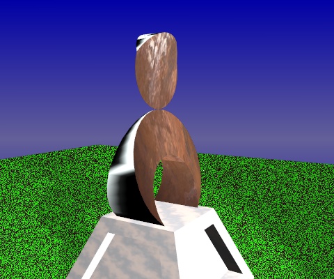 Gibbous virtual sculpture rendering